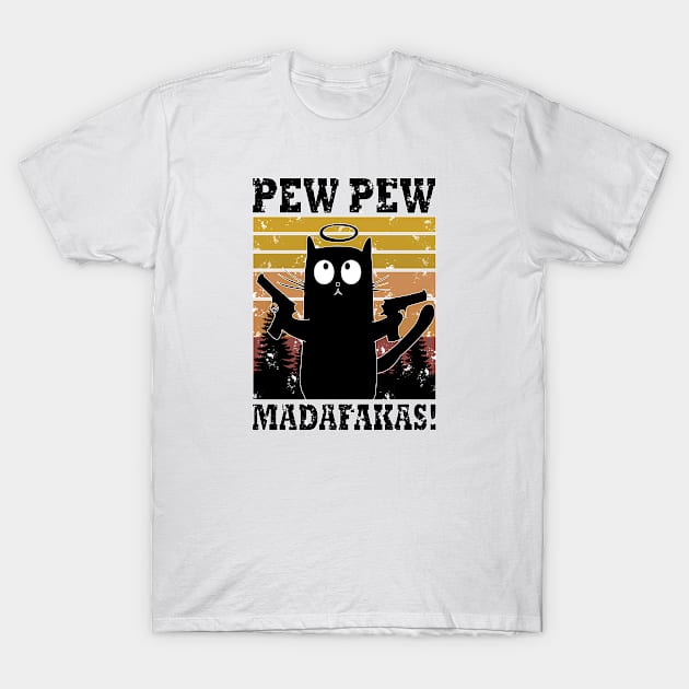 Pew Pew Madafakas, Funny Cat, Gaming, Gamer, Video Gamer, Cat lover, Cat Gift Idea, Gamer Gift Idea, Crazy Cat T-Shirt by Tesign2020